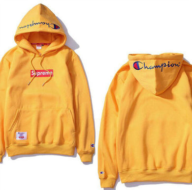 Yellow Supreme x Champion Hoodie